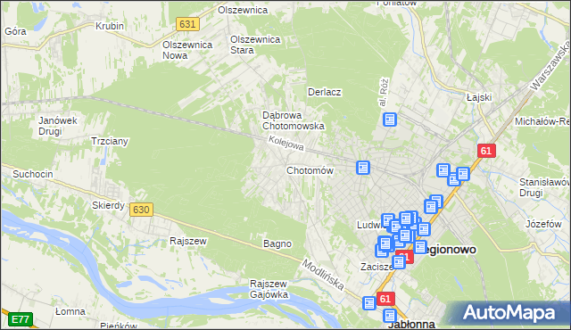 mapa Chotomów, Chotomów na mapie Targeo