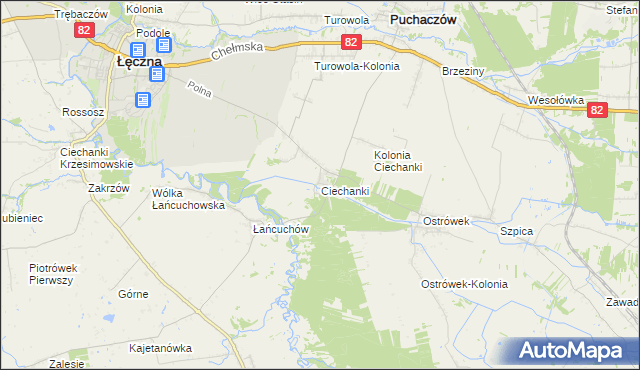 mapa Ciechanki, Ciechanki na mapie Targeo