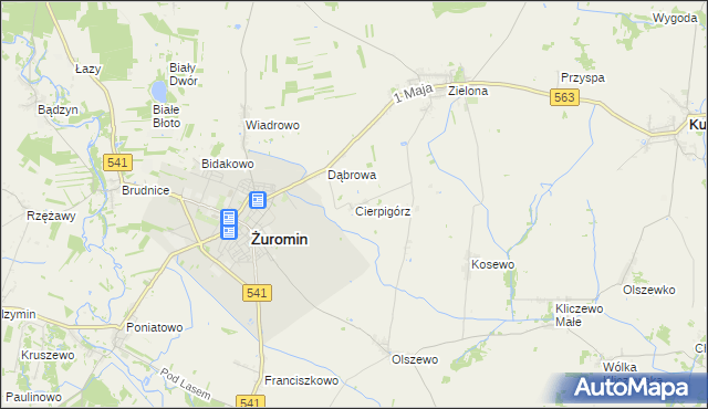 mapa Cierpigórz gmina Żuromin, Cierpigórz gmina Żuromin na mapie Targeo