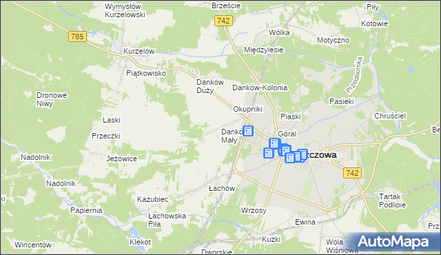 mapa Danków Mały, Danków Mały na mapie Targeo