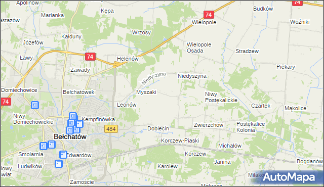 mapa Dobiecin-Kolonia, Dobiecin-Kolonia na mapie Targeo