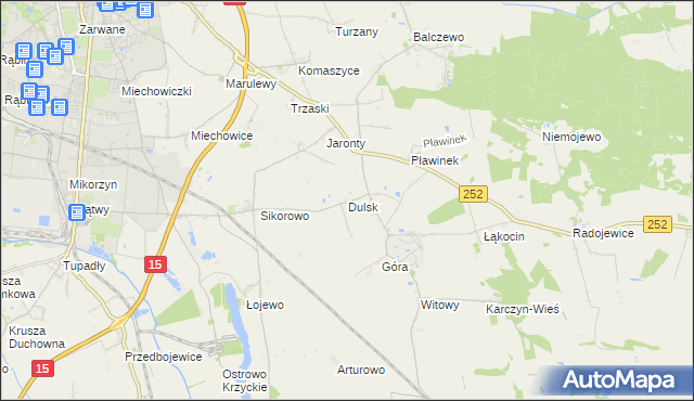 mapa Dulsk gmina Inowrocław, Dulsk gmina Inowrocław na mapie Targeo