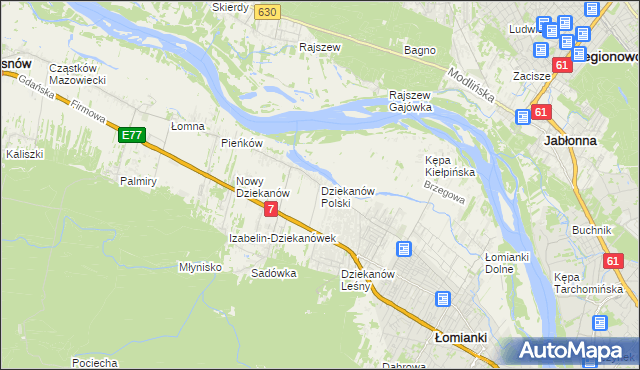 mapa Dziekanów Polski, Dziekanów Polski na mapie Targeo