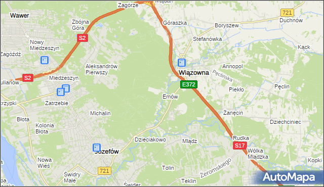 mapa Emów, Emów na mapie Targeo