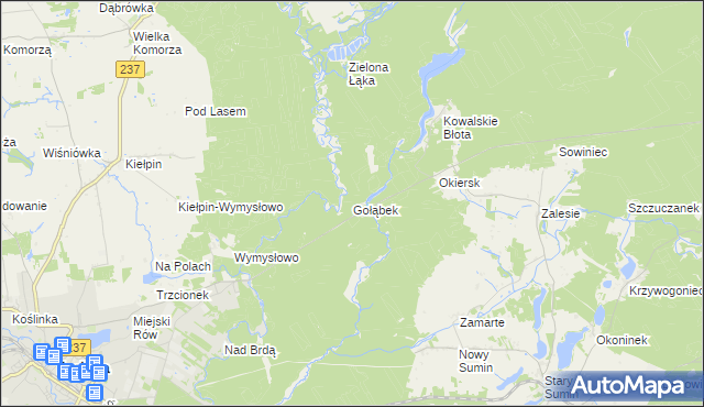 mapa Gołąbek gmina Cekcyn, Gołąbek gmina Cekcyn na mapie Targeo