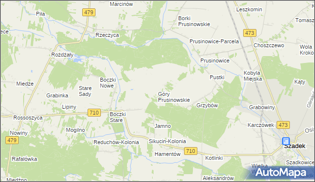 mapa Góry Prusinowskie, Góry Prusinowskie na mapie Targeo