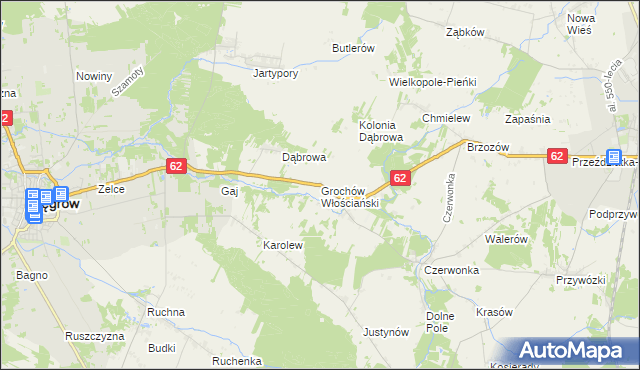 mapa Grochów Włościański, Grochów Włościański na mapie Targeo
