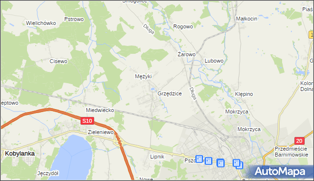 mapa Grzędzice, Grzędzice na mapie Targeo