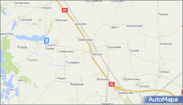 mapa Jaksice gmina Inowrocław, Jaksice gmina Inowrocław na mapie Targeo