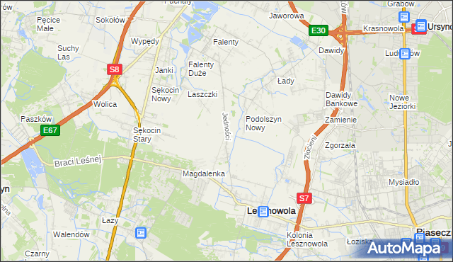 mapa Janczewice, Janczewice na mapie Targeo