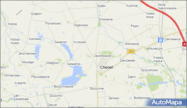 mapa Jarantowice gmina Choceń, Jarantowice gmina Choceń na mapie Targeo