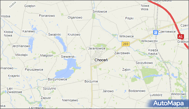 mapa Jerzewo gmina Choceń, Jerzewo gmina Choceń na mapie Targeo