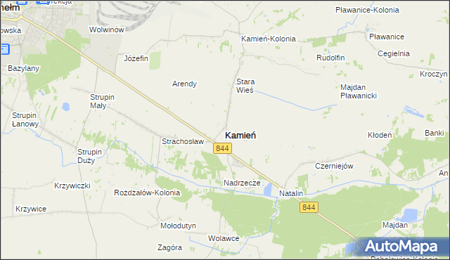 mapa Kamień powiat chełmski, Kamień powiat chełmski na mapie Targeo