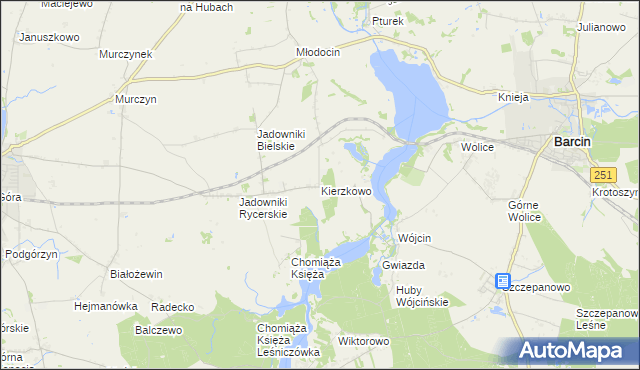 mapa Kierzkowo gmina Żnin, Kierzkowo gmina Żnin na mapie Targeo