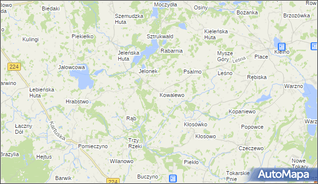 mapa Kowalewo gmina Szemud, Kowalewo gmina Szemud na mapie Targeo