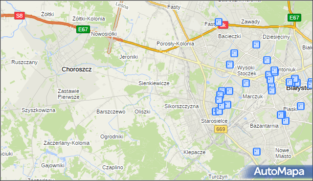 mapa Krupniki, Krupniki na mapie Targeo