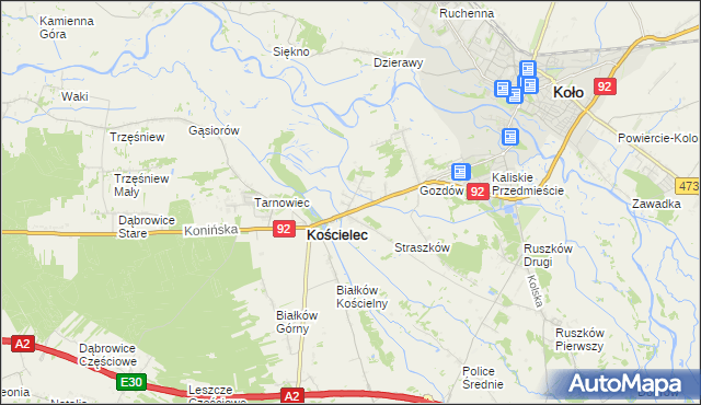 mapa Mariampol gmina Kościelec, Mariampol gmina Kościelec na mapie Targeo