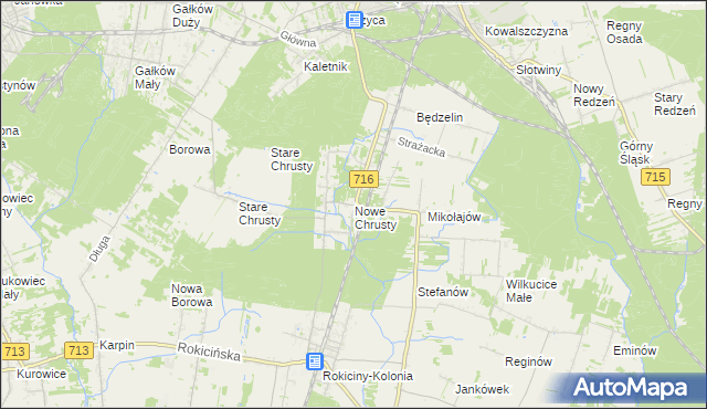 mapa Nowe Chrusty, Nowe Chrusty na mapie Targeo