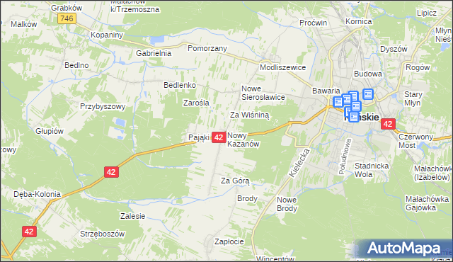 mapa Nowy Kazanów, Nowy Kazanów na mapie Targeo