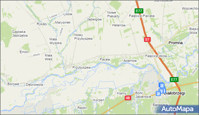 mapa Pacew, Pacew na mapie Targeo