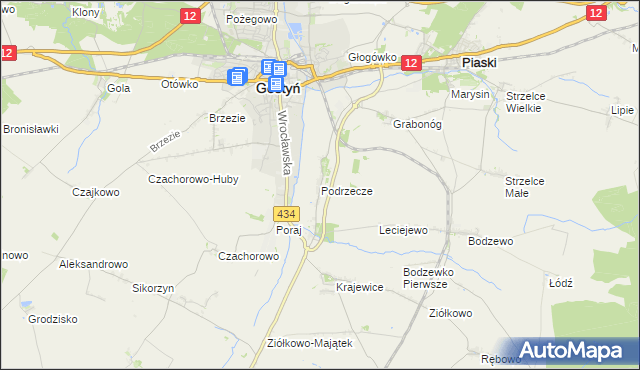 mapa Podrzecze gmina Piaski, Podrzecze gmina Piaski na mapie Targeo