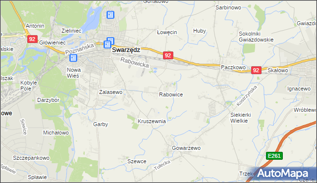 mapa Rabowice, Rabowice na mapie Targeo