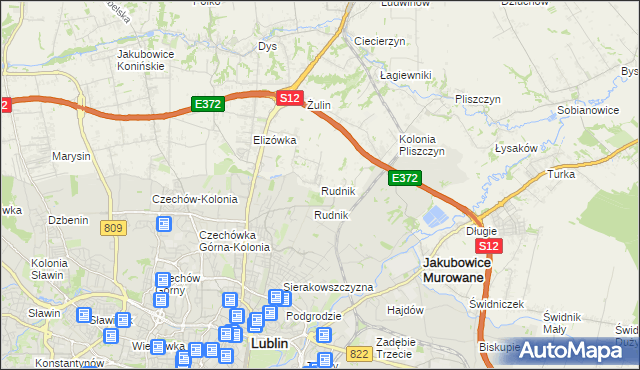 mapa Rudnik gmina Wólka, Rudnik gmina Wólka na mapie Targeo
