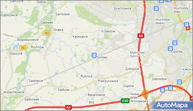 mapa Smolec, Smolec na mapie Targeo