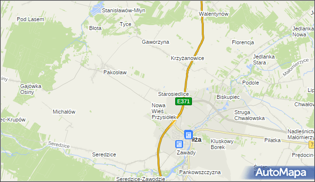 mapa Starosiedlice, Starosiedlice na mapie Targeo