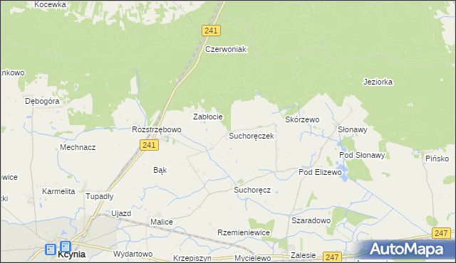 mapa Suchoręczek, Suchoręczek na mapie Targeo