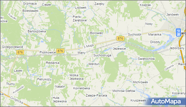 mapa Suchostruga, Suchostruga na mapie Targeo