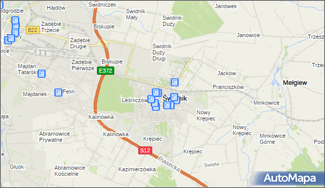 mapa Świdnika, Świdnik na mapie Targeo