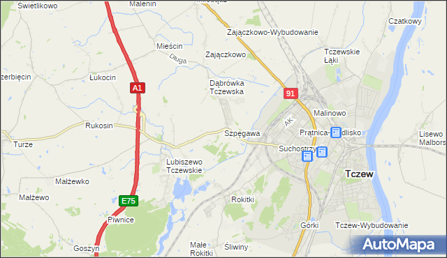 mapa Szpęgawa, Szpęgawa na mapie Targeo