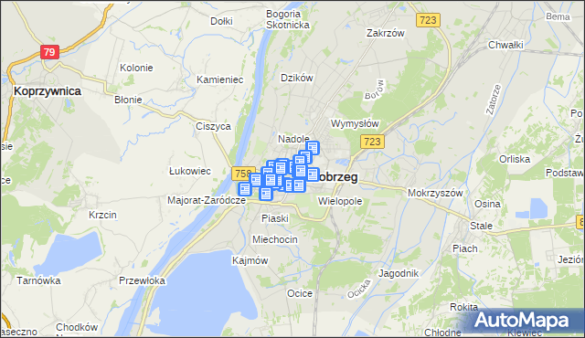 mapa Tarnobrzegu, Tarnobrzeg na mapie Targeo