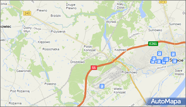 mapa Terespol Pomorski, Terespol Pomorski na mapie Targeo