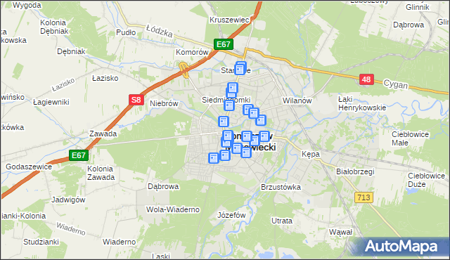 mapa Tomaszów Mazowiecki, Tomaszów Mazowiecki na mapie Targeo