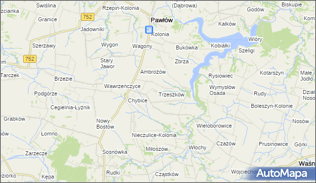 mapa Trzeszków, Trzeszków na mapie Targeo