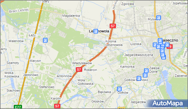 mapa Wilcza Góra gmina Lesznowola, Wilcza Góra gmina Lesznowola na mapie Targeo