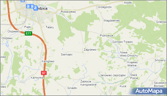 mapa Zagrzewo, Zagrzewo na mapie Targeo