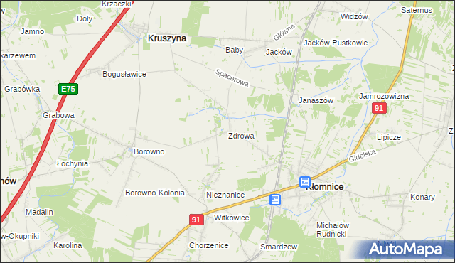 mapa Zdrowa, Zdrowa na mapie Targeo