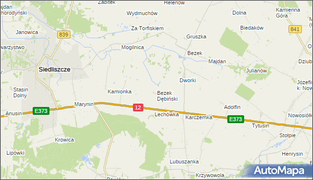 mapa Bezek Dębiński, Bezek Dębiński na mapie Targeo