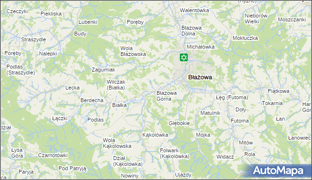 mapa Błażowa Górna, Błażowa Górna na mapie Targeo