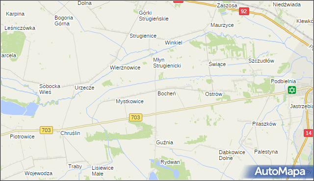 mapa Bocheń, Bocheń na mapie Targeo