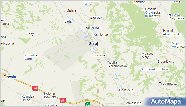 mapa Bononia, Bononia na mapie Targeo