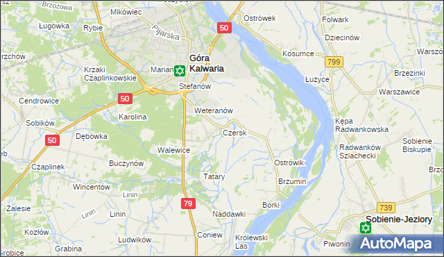 mapa Czersk gmina Góra Kalwaria, Czersk gmina Góra Kalwaria na mapie Targeo