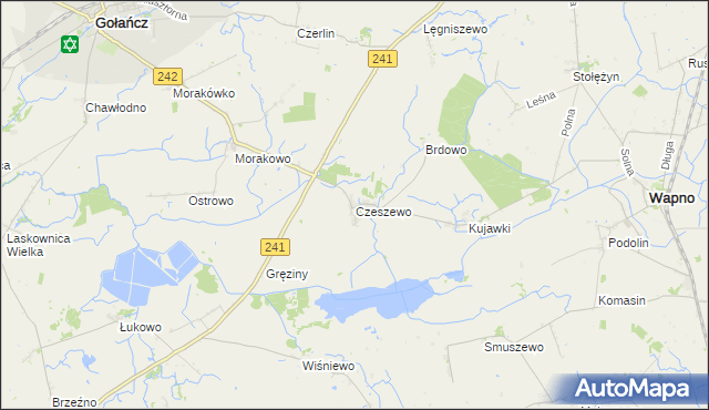 mapa Czeszewo gmina Gołańcz, Czeszewo gmina Gołańcz na mapie Targeo