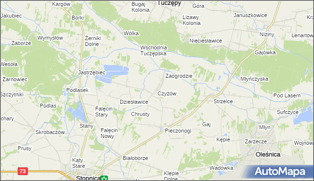 mapa Czyżów gmina Stopnica, Czyżów gmina Stopnica na mapie Targeo