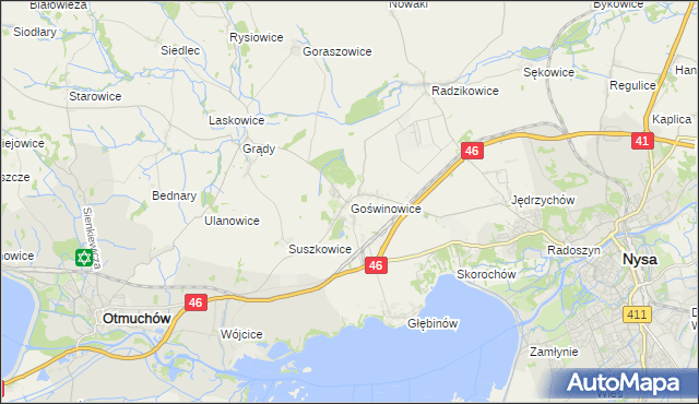 mapa Goświnowice, Goświnowice na mapie Targeo