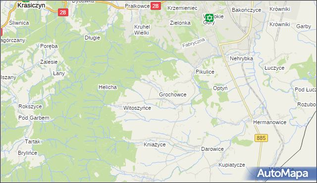 mapa Grochowce, Grochowce na mapie Targeo