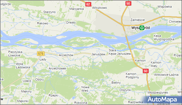 mapa Januszew, Januszew na mapie Targeo